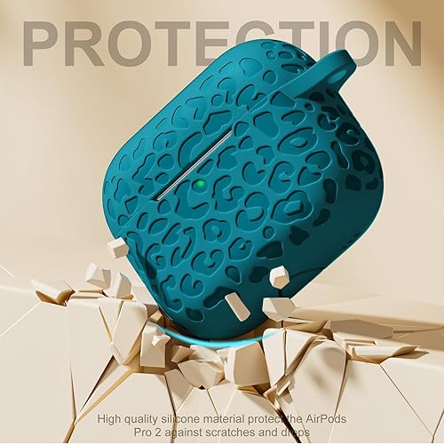 Vista 229 de Funda para Airpods de 2ª y 1ª, silicona suave, leopardo, compatible con Apple AirPods de 2ª/1ª generación de carga con llavero, a prueba de golpes