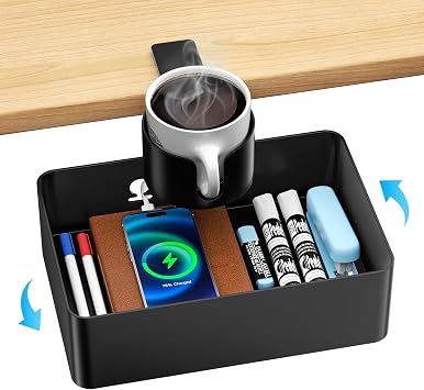 Under Desk Drawer Cup Holder Table Organizer with Group Function