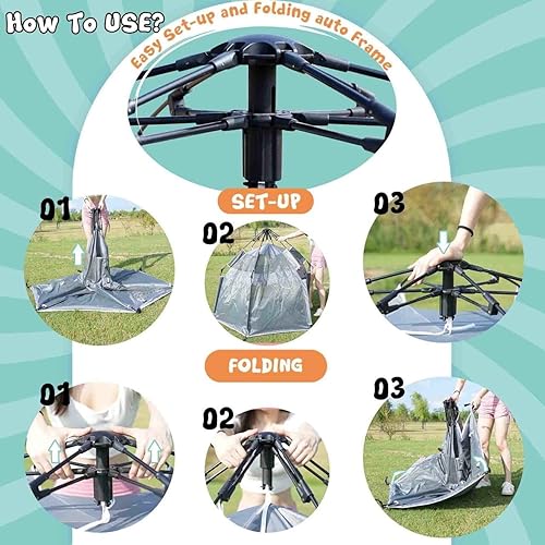 Miniatura 7 de Corralito grande desplegable para niños, fácil de instalar, tienda de campaña de viaje para la playa, casa de juegos para interiores y exteriores,