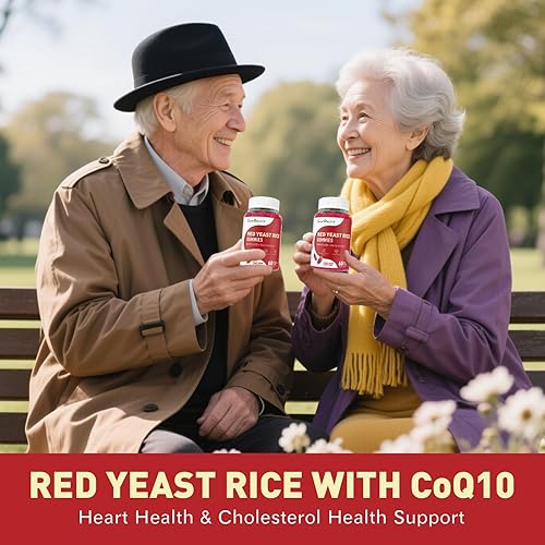 Miniatura 7 de Arroz de levadura roja con gomitas CoQ10 sin azúcar, suplemento de arroz de levadura roja con extracto de ajo inodoro, vitamina E, vitamina D3 y K2,