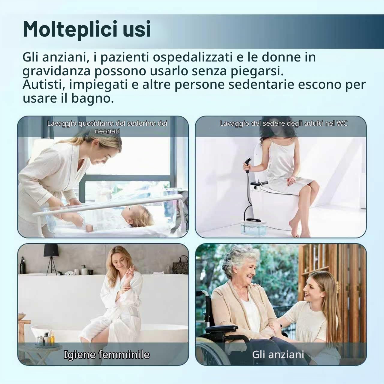 COSWE Bidet Portatile da Viaggio Elettrico Ricaricabile, Bidet Personale Portatile con Spruzzatore per Igiene e Pulizia del WC con Contenitore Acqua da 2,3 Litri (Nero), LIUW_JP2201