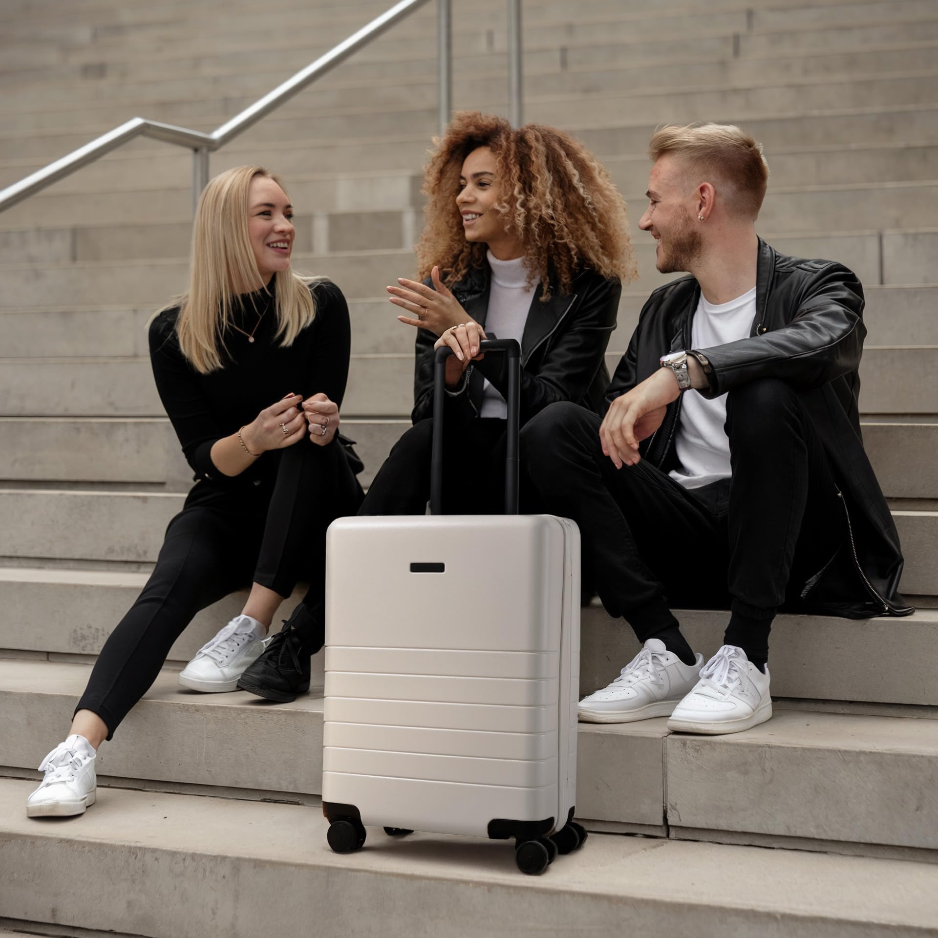 Handgepäck-Koffer Hartschale Ryker Hybrid mit Frontfach echtes Polycarbonat Bordgepäck Rollkoffer 55x40x20 cm Kabinen-Trolley TSA-Schloß 4 Rollen grün