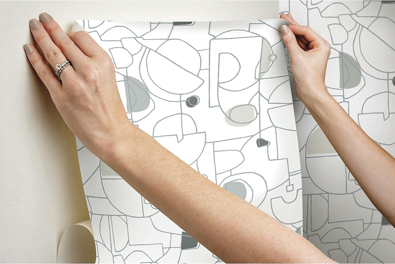 Neutrals Geometric Peel and Stick Wallpaper