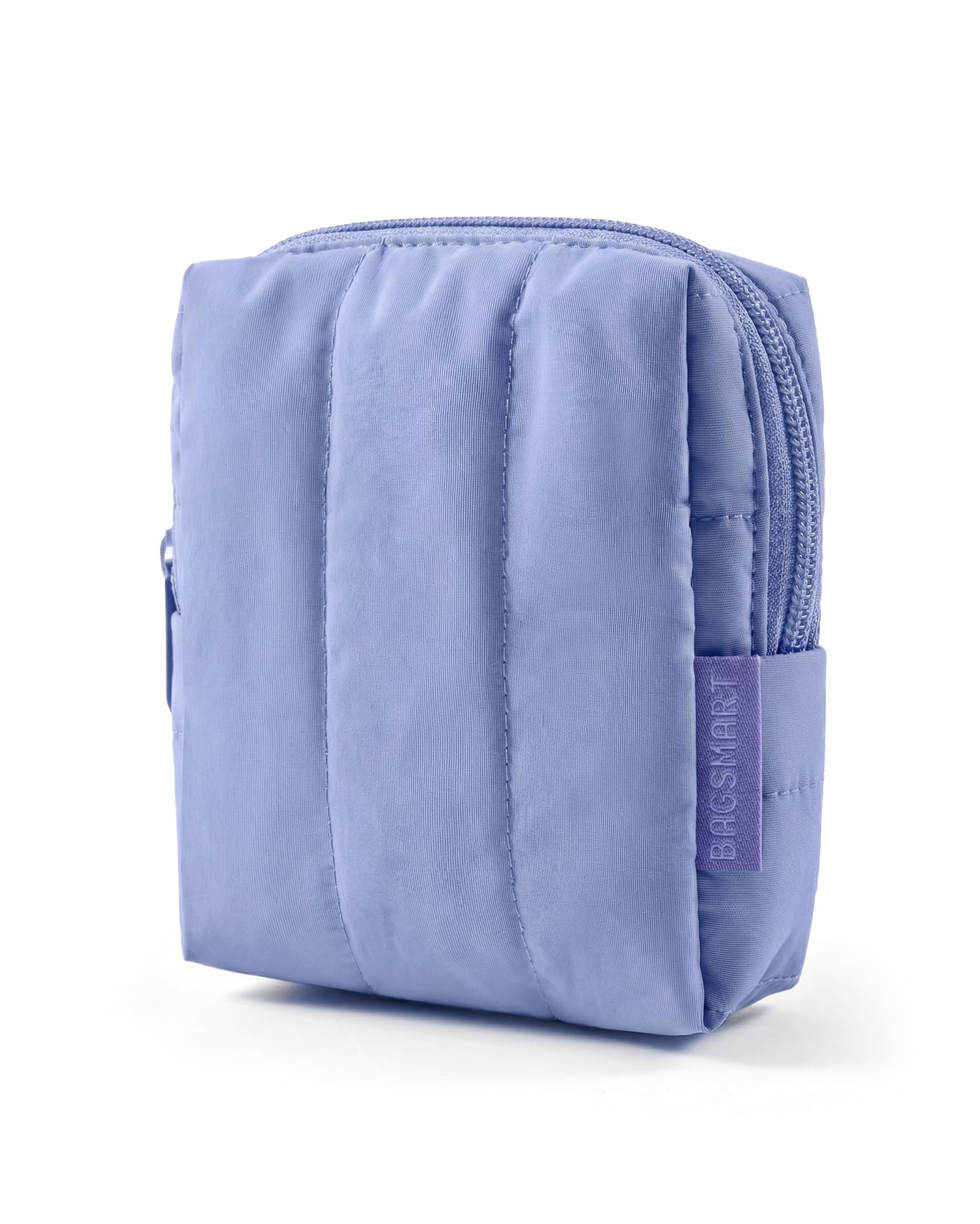 BAGSMART Makeup Bag Duo Set, Puffy Padded Travel Cosmetic Organizer with Slip-in Pockets, Large Toiletry Bag & Small Purse Pouch, Travel Essentials for Women, Baby Pink — view 17