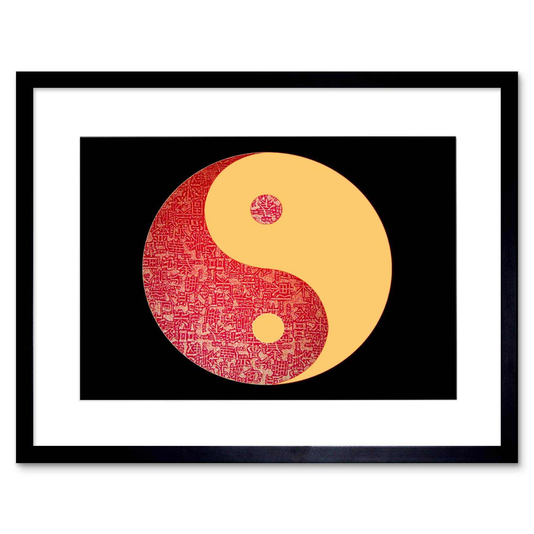 Wee Blue Coo PAINTING DRAWING YIN YANG CHINESE TAOIST PHILOSOPHY FRAMED ART PRINT B12X13279