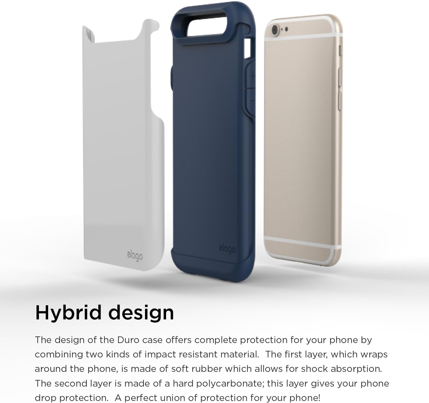 iPhone 6S Case, elago® [Duro][Jean Indigo/White] - [Premium Armor][Heavy Shock Absorption][Dual Layers] – for iPhone 6/6S