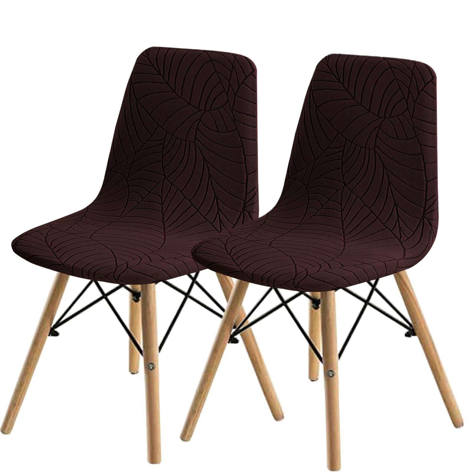 ZHUIYUAN Dining Chairs Covers Set of 2/4/6,Printed Shell Chair Cover Lounge Armless Chair Cover Stretchable Slipcovers for Kitchen, Office, Dining Room and Living