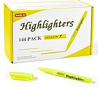 Vista 8 de Shuttle Art - Resaltadores amarillos, paquete de 30 resaltadores de colores brillantes, punta de cincel de secado rápido, marcadores no tóxicos