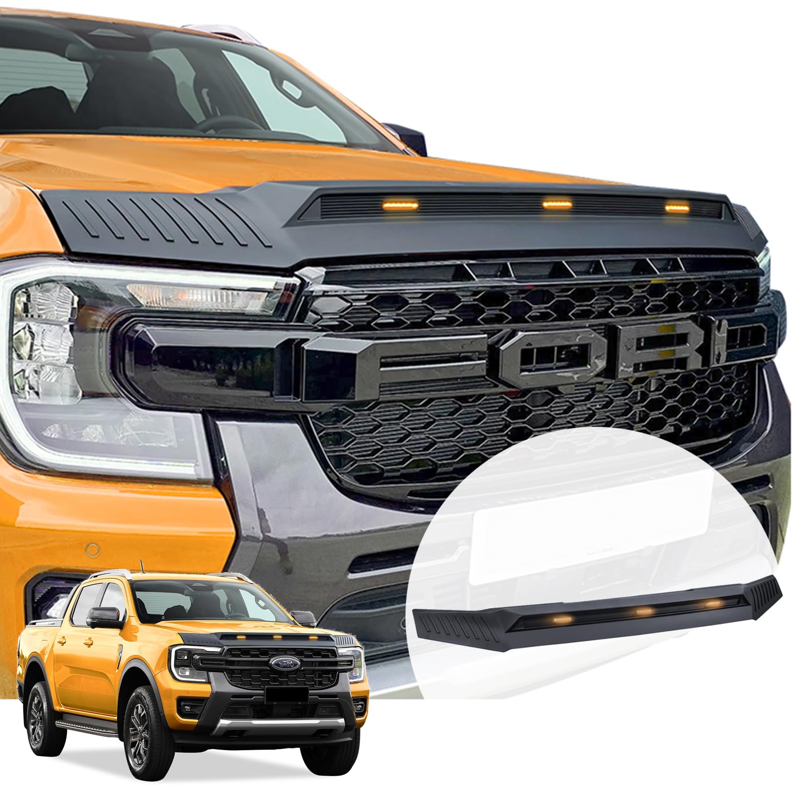 Buy JHCHAN Bonnet Guard for Ford Ranger 2023-2025, Ranger T9 Bonnet ...