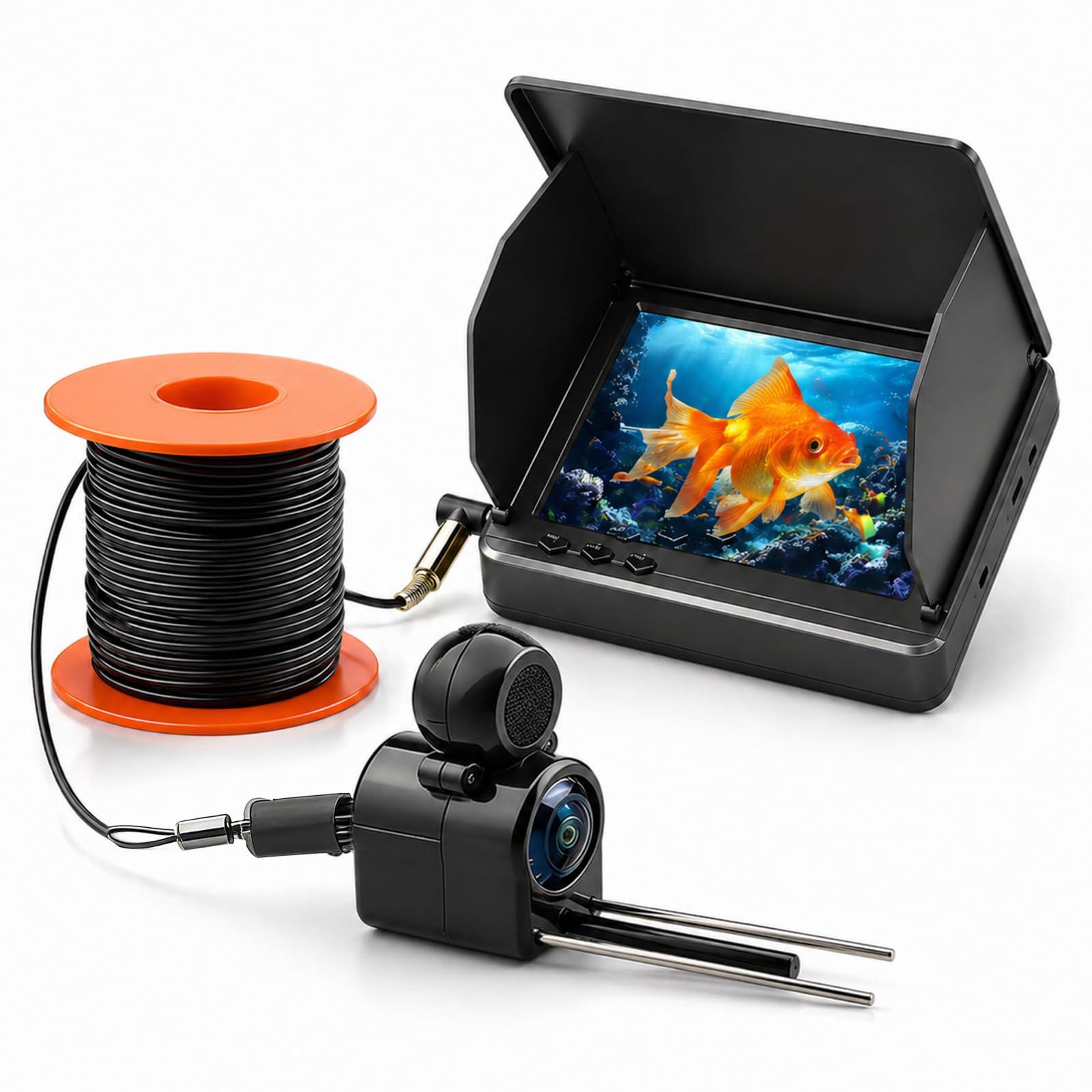Fish Finder, fotocamera subacquea da pesca con display IPS da 4,3" e cavo da 30 m, telecamera Fish Finder IP67, impermeabile, grandangolare, visione notturna 220°, per pesca in mare, fiume, pesca sul