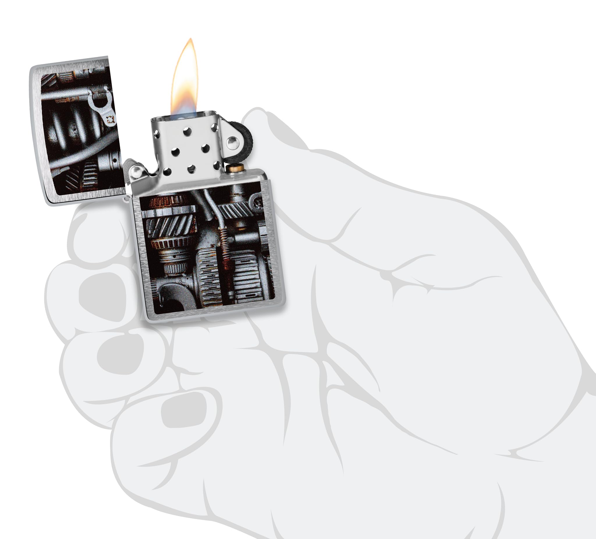 Encendedor Zippo a prueba de viento Brushed Chrome Recargable Reutilizable Caja regalo
