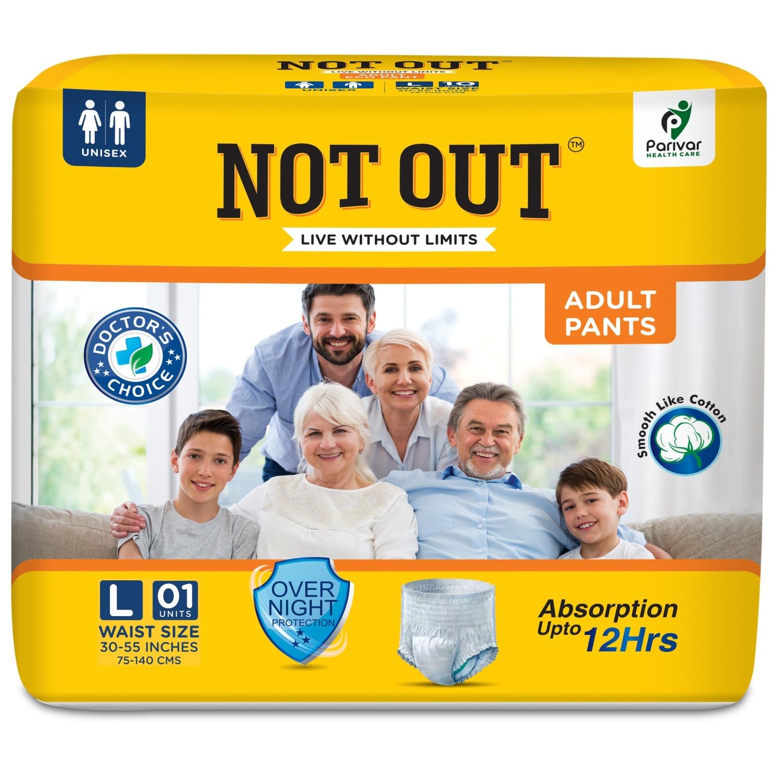 NOT OUT Adult Diaper Pants, Extra Large,Waist 96-165cm,Unisex,pack of 1 (1 count) (B0D3PP65M5) Amazon Price History, Amazon Price Tracker