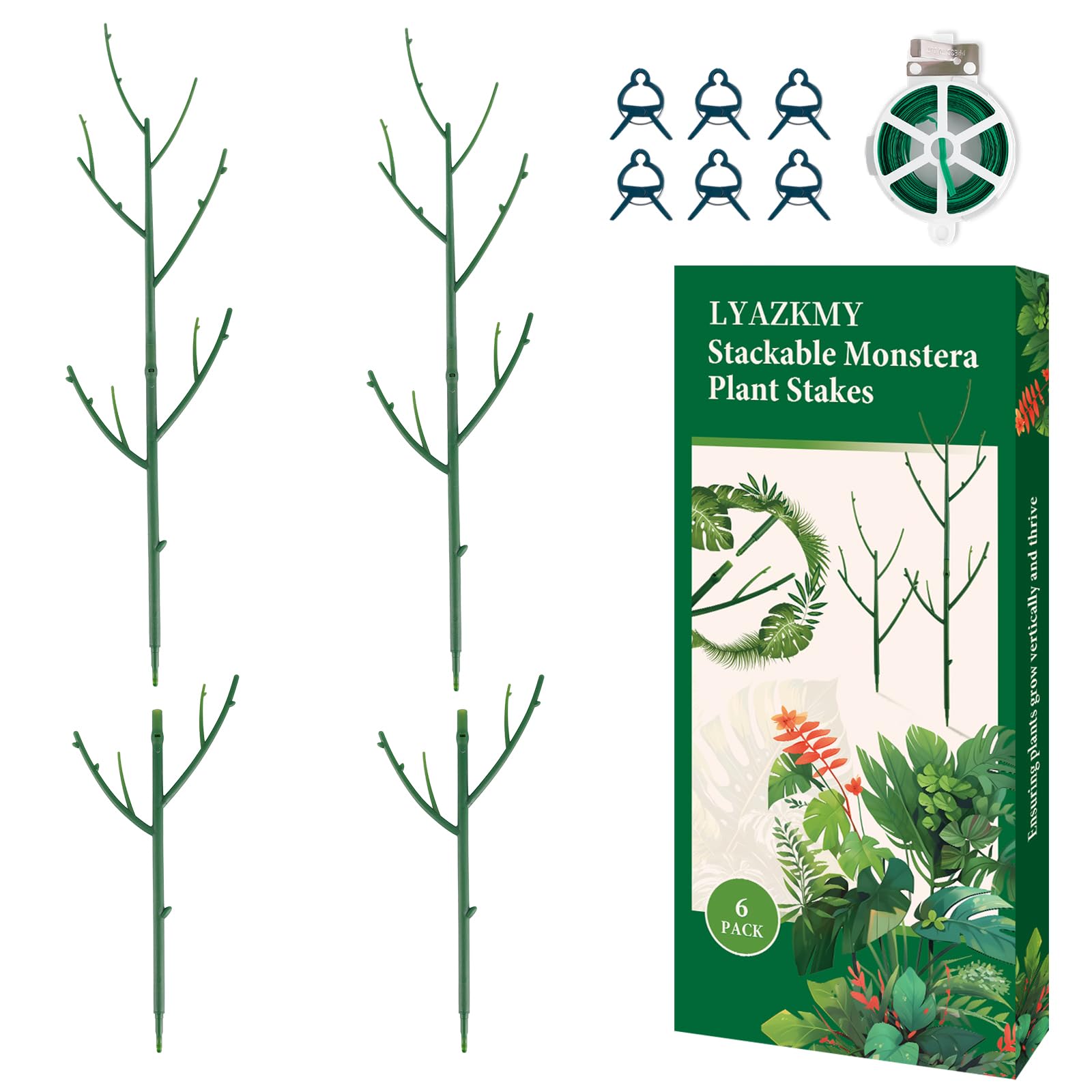 Stapelbare Monstera-Pflanzenstütze, Gartenpfähle für Kletterpflanzen, Stängelstütze