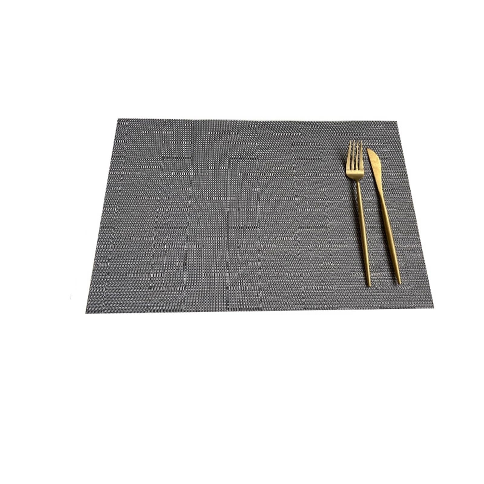 Set de table gris lot de 4 à rayures tissées 30x45 cm pour table de cuisine