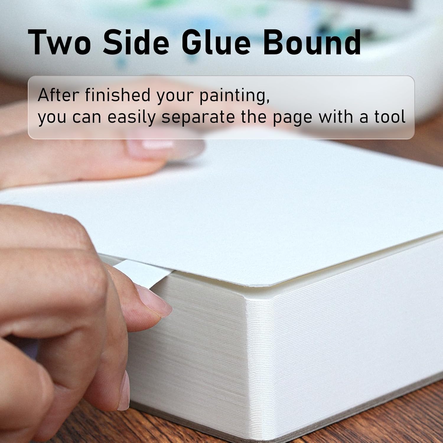 FLUNBRATO Watercolor Sketchbook 80 Sheets, 3.5 x 5.1 Inch, 100% Cotton Mini Travel Watercolor Sketchbook, Cold Press 140LB 300GSM, Two-Edge Glue Binding Compact Notebook Mixed Media for Painting