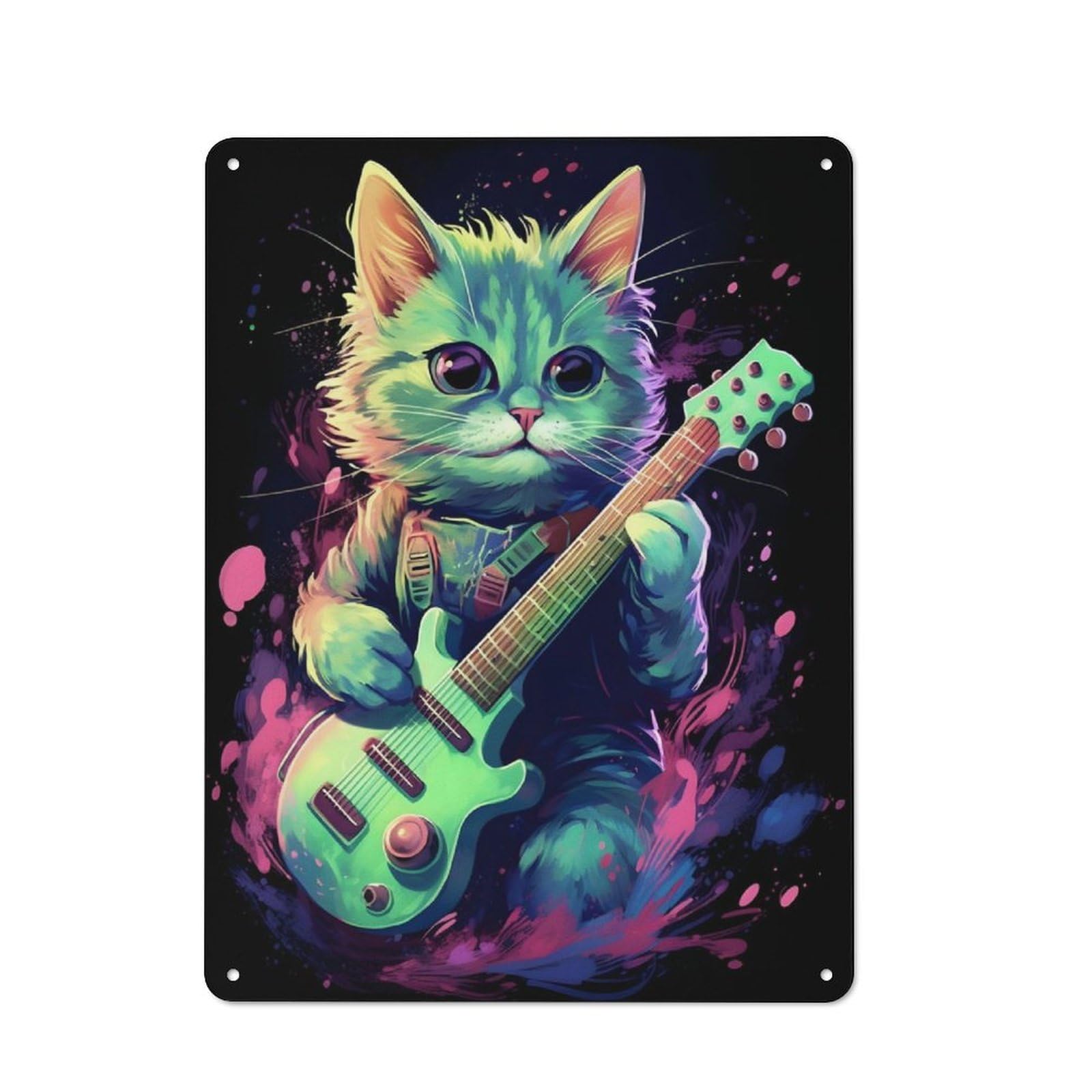 Junmoney The Asheera Cat For Garden Room Or Summerhouse, Retro Metal Sign 40X30cm, For Metal Sign Collectors, For Vintage Wall Decor Fans