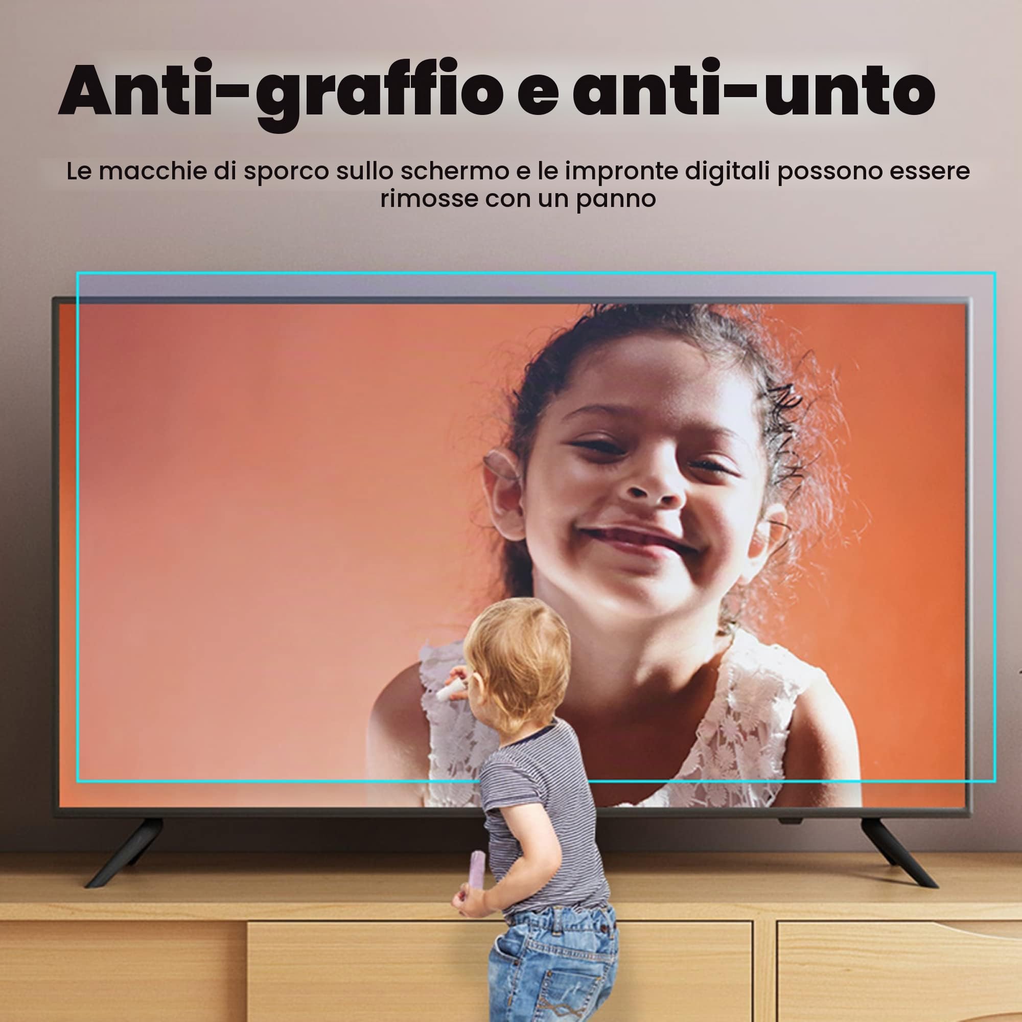 Pellicola Salvaschermo Per TV LCD Con Protezione Dalle Radiazioni, Pellicola Protettiva Antiriflesso Opaca 4H Tasso Antiriflesso Fino Al 90% Per LCD LED 4K OLED E QLED HDTV / 55 in 1221 X 689mm / B