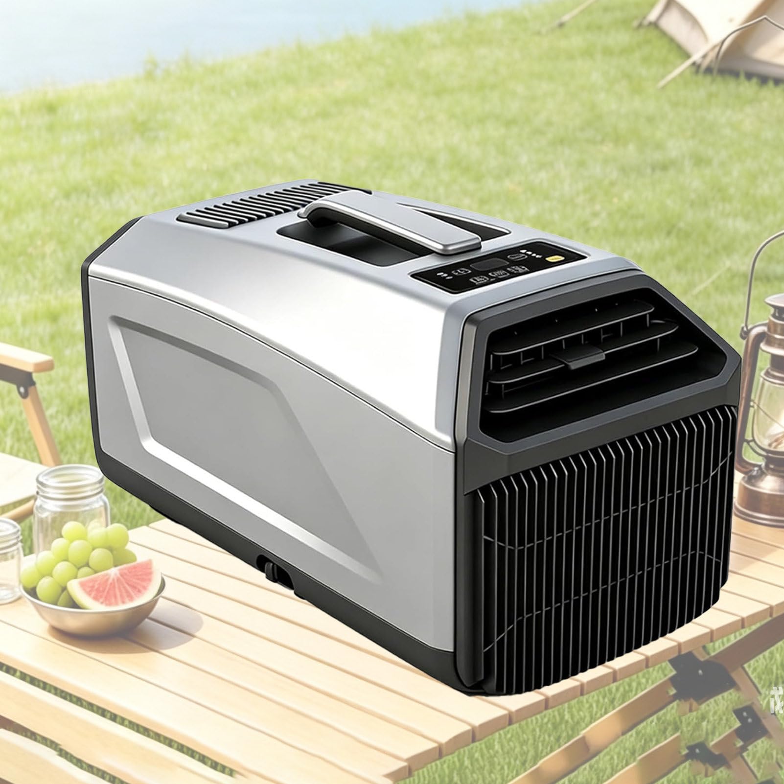 Pvxa Portable AC - 5100 BTU 24V / 4500 BTU 110V Dual Hose, 4-in-1 Portable Tent Air Conditioners, with Timer, Quiet Portable Air Conditioners, for Tent, RV, Cool Grey-1500W