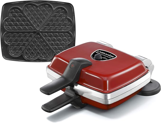 LAGRANGE Gaufrier Super2, 1000W, 1 jeu de plaques inclus (Gaufre Coeur