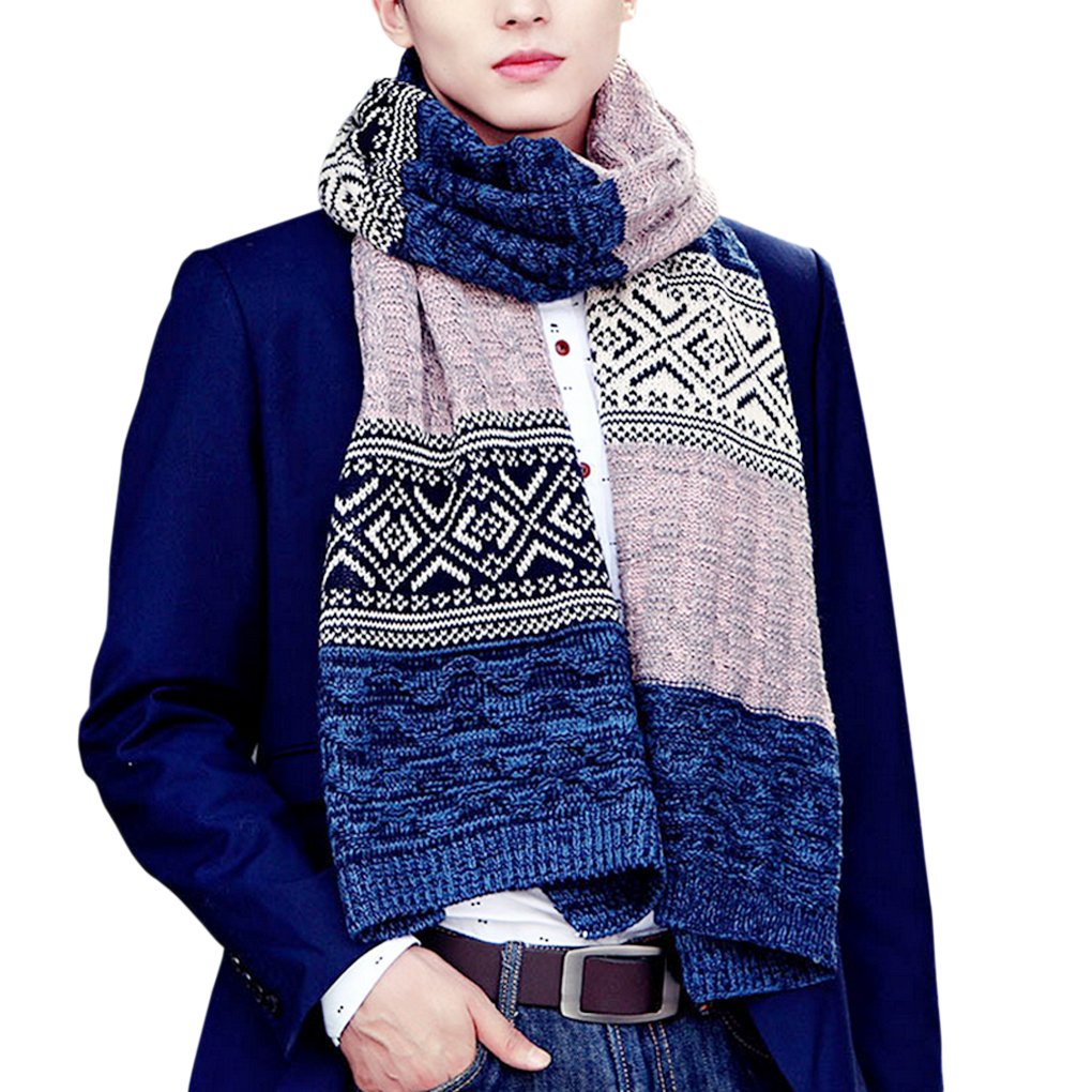 Mens Thicken Scarf Winter Knitting Patterns Scarves Teenager Boys