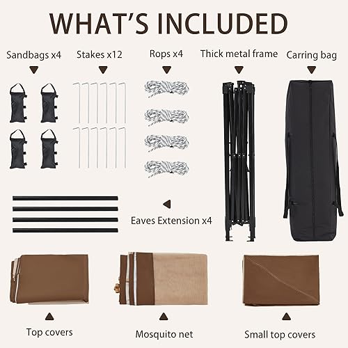 Miniatura 7 de Bezseller Tienda de campaña desplegable de 11 x 11 pulgadas con mosquitera, instalación rápida, toldo al aire libre resistente al agua para patio,