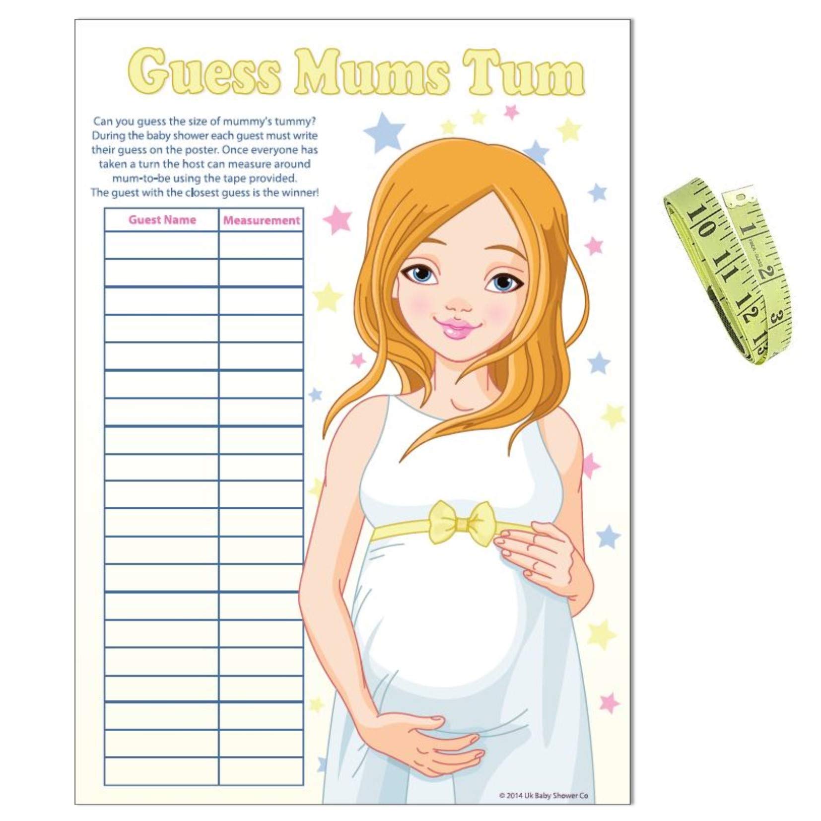 Uk Baby Shower Co Ltd, Baby Shower Game - Guess Mums Tum (Unisex)