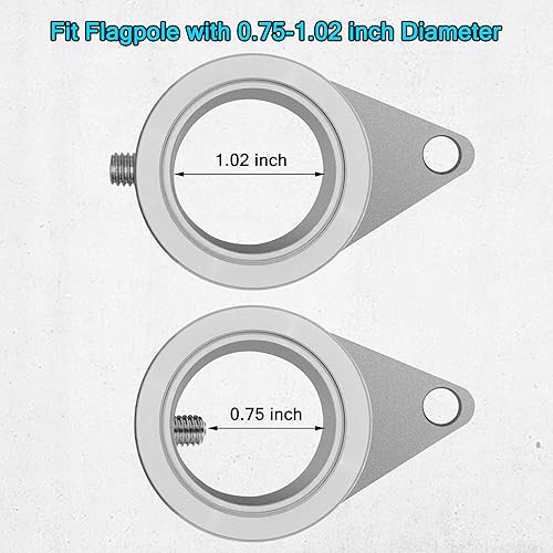 Miniatura 5 de Anillos de asta de bandera, anillos de aleación de aluminio, anillo de montaje antienvoltura giratorio de 360, clips giratorios con mosquetón para