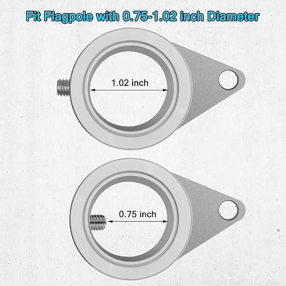 2 Styles Flag Pole Ring- for 0.75-1.02 Inch Diameter Flag Pole