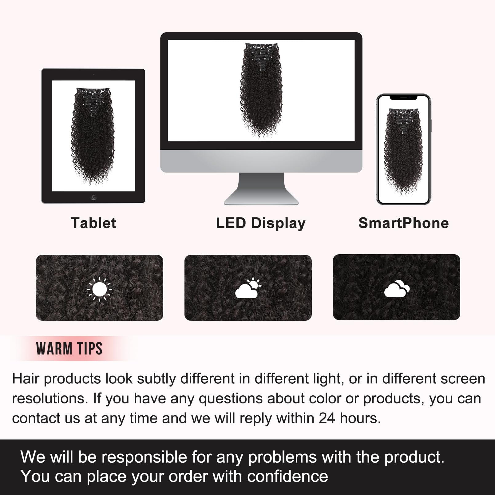 FLUFYMOOZ 9PCS Clip in Hair Extensions, 22 Inch Clip in Haarverlängerungen lockige Haarverlängerung, lange, weiche synthetische Haarteile für Frauen Schwarzbraun