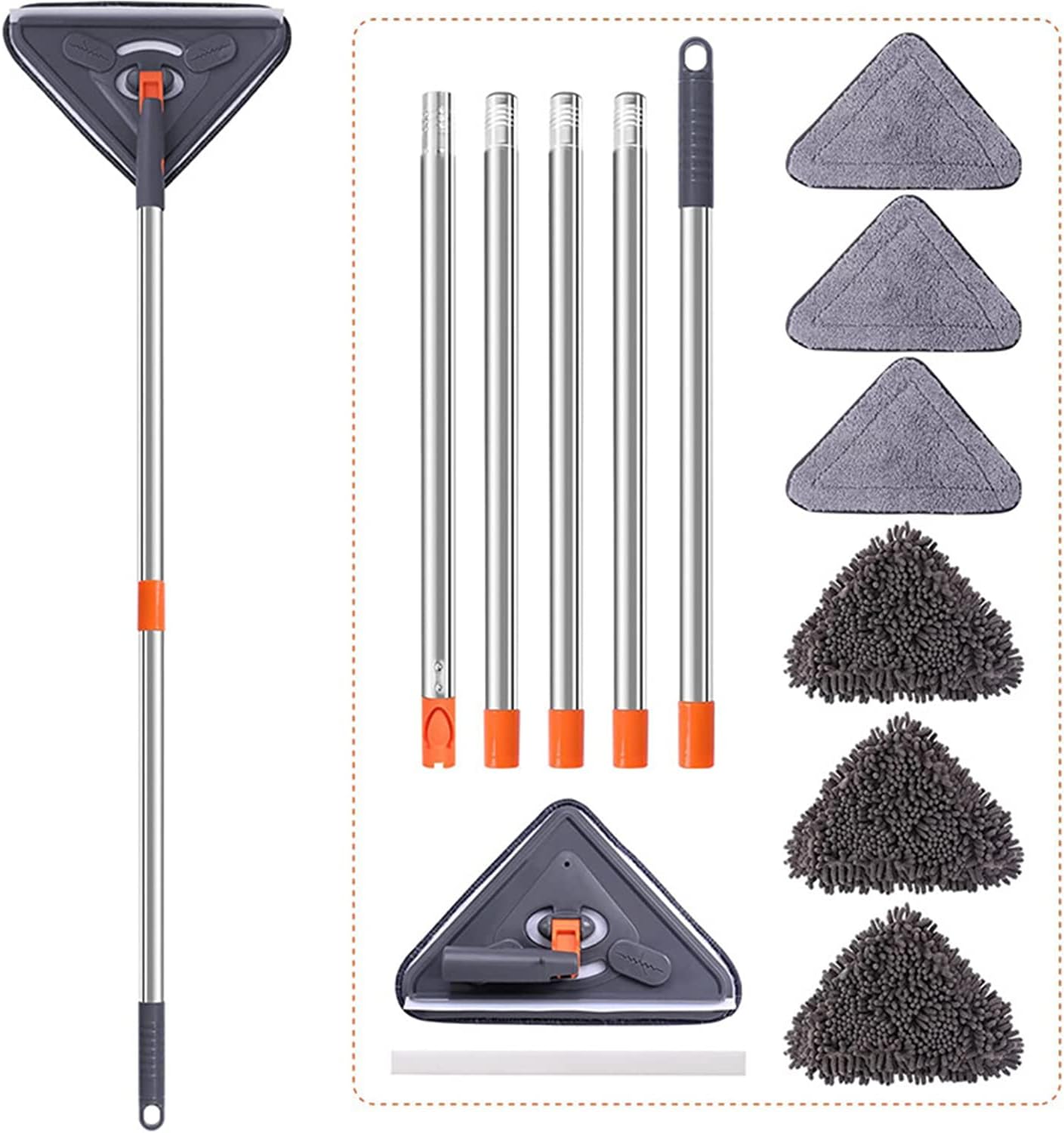 DAIYEE Rotary Wall Mop Triangle Cleaning Mop 2M length retractable wall