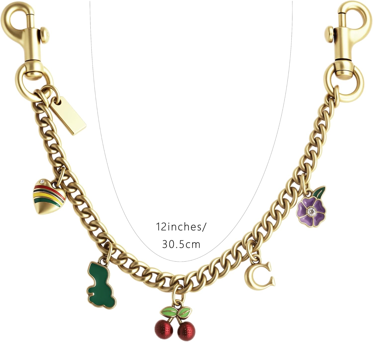 Bag Chain Charm for Handbag, Purse Wallet &Pants Chain Jean Chains, Vintage Bag Strap Chains Extender - Image 2