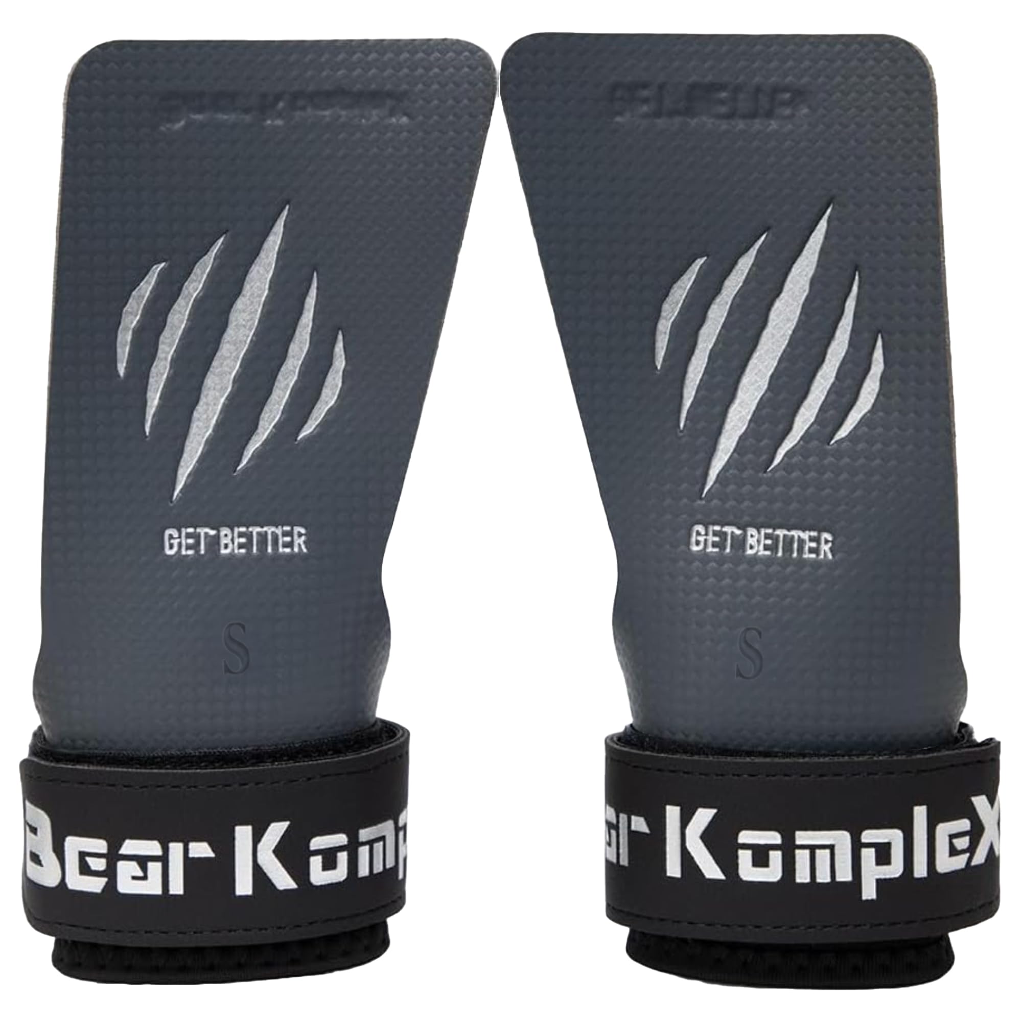 Bear KompleX No Hole Carbon Hand Grips - Non-Slip Fingerless Gymnastics Grips for Weight Lifting, Pull-ups & Cross Training | Lightweight, Padded Wrists & Foldable Grip.