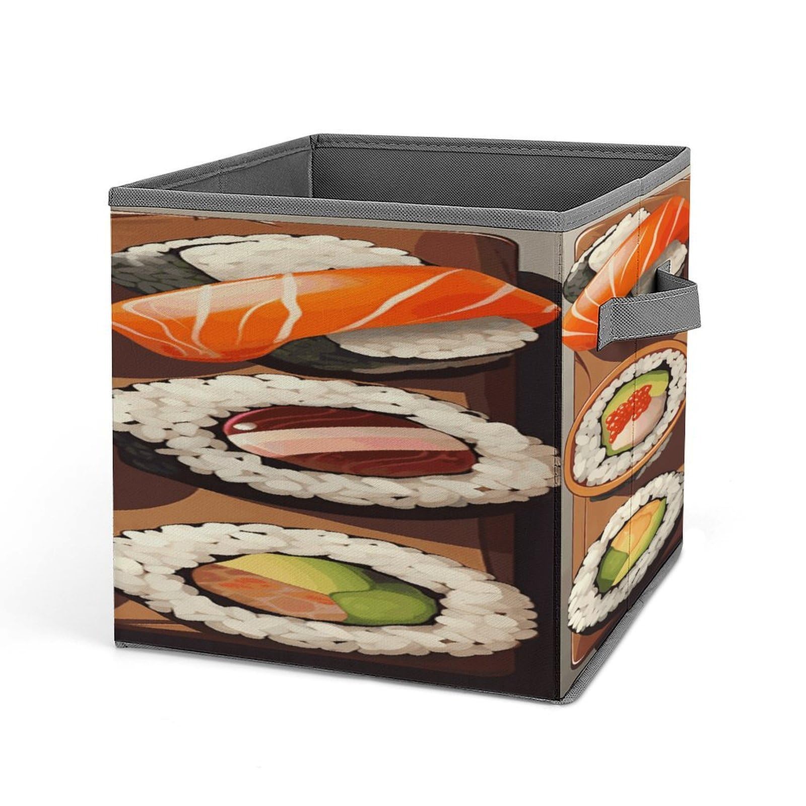 VstaDank Many Sushi Food Storage Bin Collapsible Storage Cubes Organizer Oxford Cloth Storage Box with Dual Handles Large Stackable Closet Storage Bins for Sheets Hat Sweater