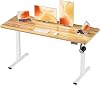ERGOMAKER Standing Desk 140x60cm, Height Adjustable Stand Up Desk with Hook and Memory Smart Handset(Light Rust Brown)
