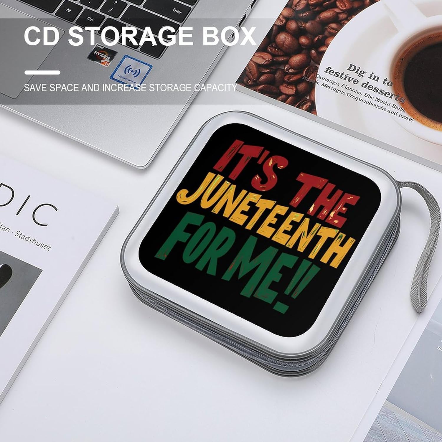 It's The Juneteenth For Me Protective CD Case Storage Rack 40 Capacity DVD Holder Organizer Car Travel