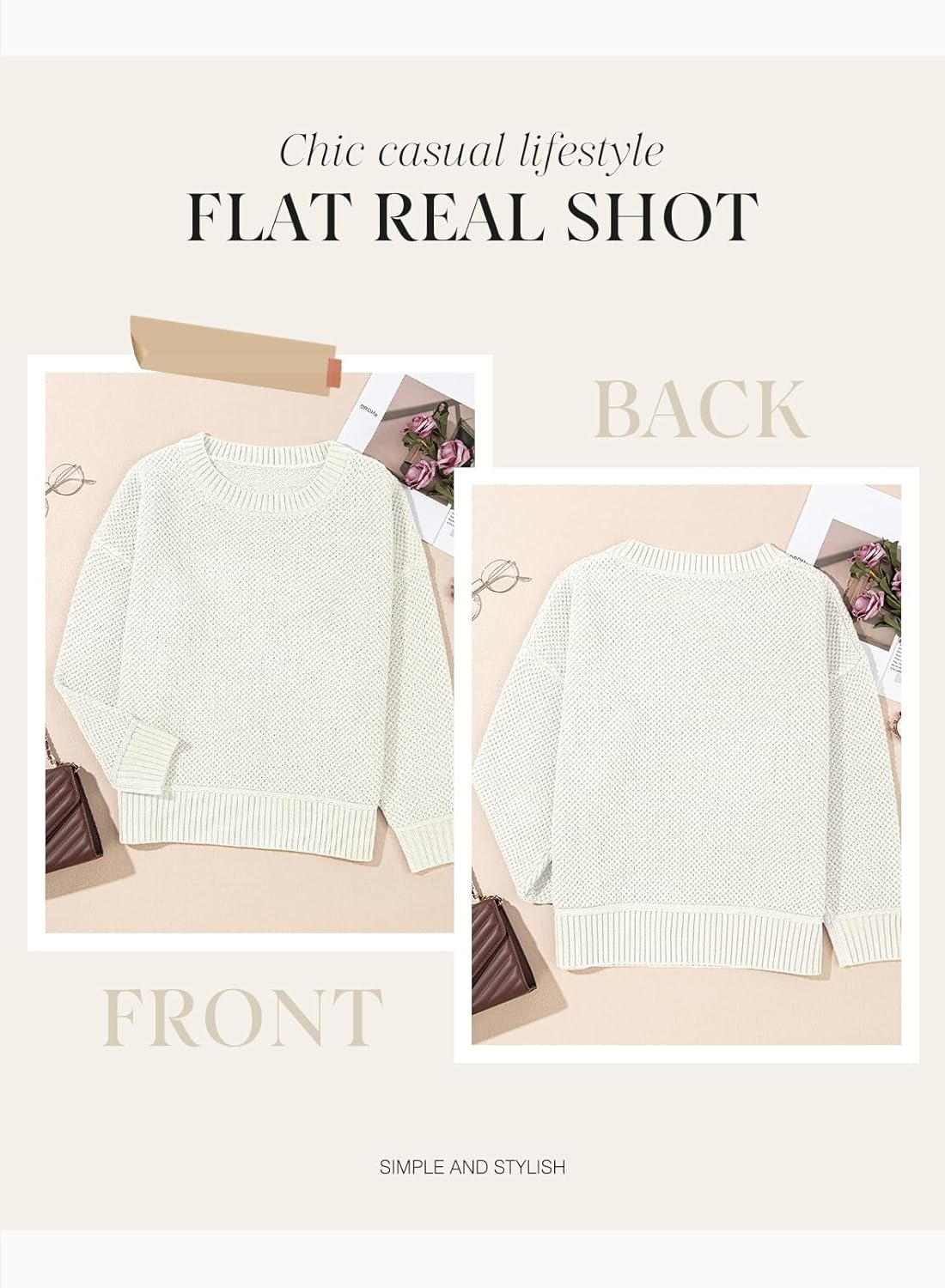 Dokotoo Womens Sweaters Crewneck Ribbed Knit Waffle Pullover Sweaters 2025 Fall Winter Fashion Clothes - Image 4