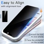 JETech Privacy Screen Protector for iPhone 17 6.3-Inch, Anti-Spy Tempered Glass Film with Easy Installation Tool, 2-Pack