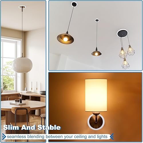 Miniatura 7 de PATIKIL Anillos de goof de 6.3 pulgadas de diámetro exterior de 10.04 pulgadas para luz empotrada, paquete de 2 anillos de iluminación de metal