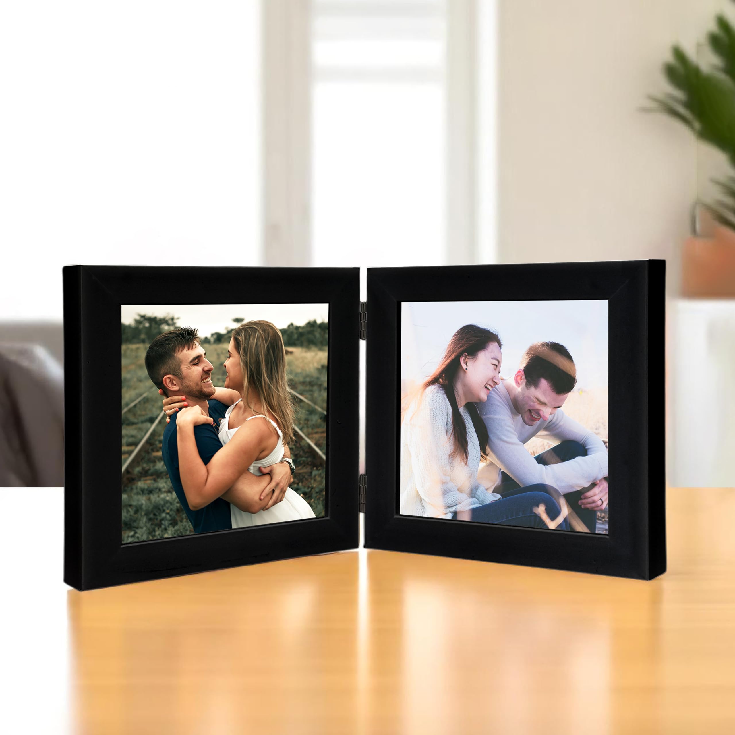 Art Street Folding Table Stand Couple Black 5x5 Inch Photo Frame For Home Décor | Foldable Photo Frame with Acrylic Plexiglass | For Bedroom, Hallways, Office, Living Room (13x13 CM) - Image 3 thumbnail