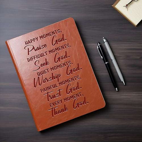 Miniatura 16 de Regalos cristianos, cuaderno de cuero, versículo de la Biblia, libro de escritura religiosa para mujeres y hombres, regalo cristiano inspirador Dios