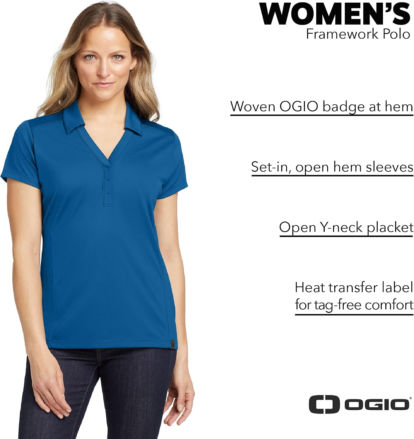 OGIO Women's Framework Polo | Moisture Wicking Polo for Women, Short Sleeve Collared Shirt for Work & Golf