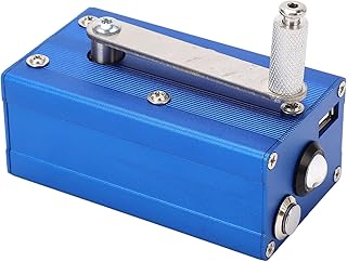 Gerador de mão recarregável, carregador USB manivela carregador de celular de alta potência com luz COB para telefone e situações de sobrevivência de emergência (azul)