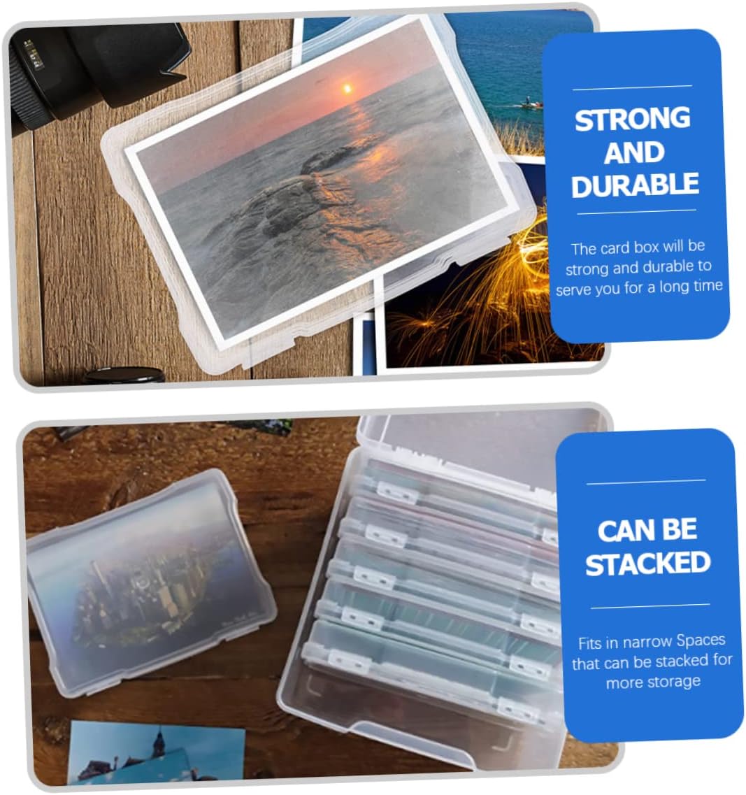 BEBEMOKO Photo Box Photo Organizer Box Card Organizer Plastic Material Durable Storage Solution
