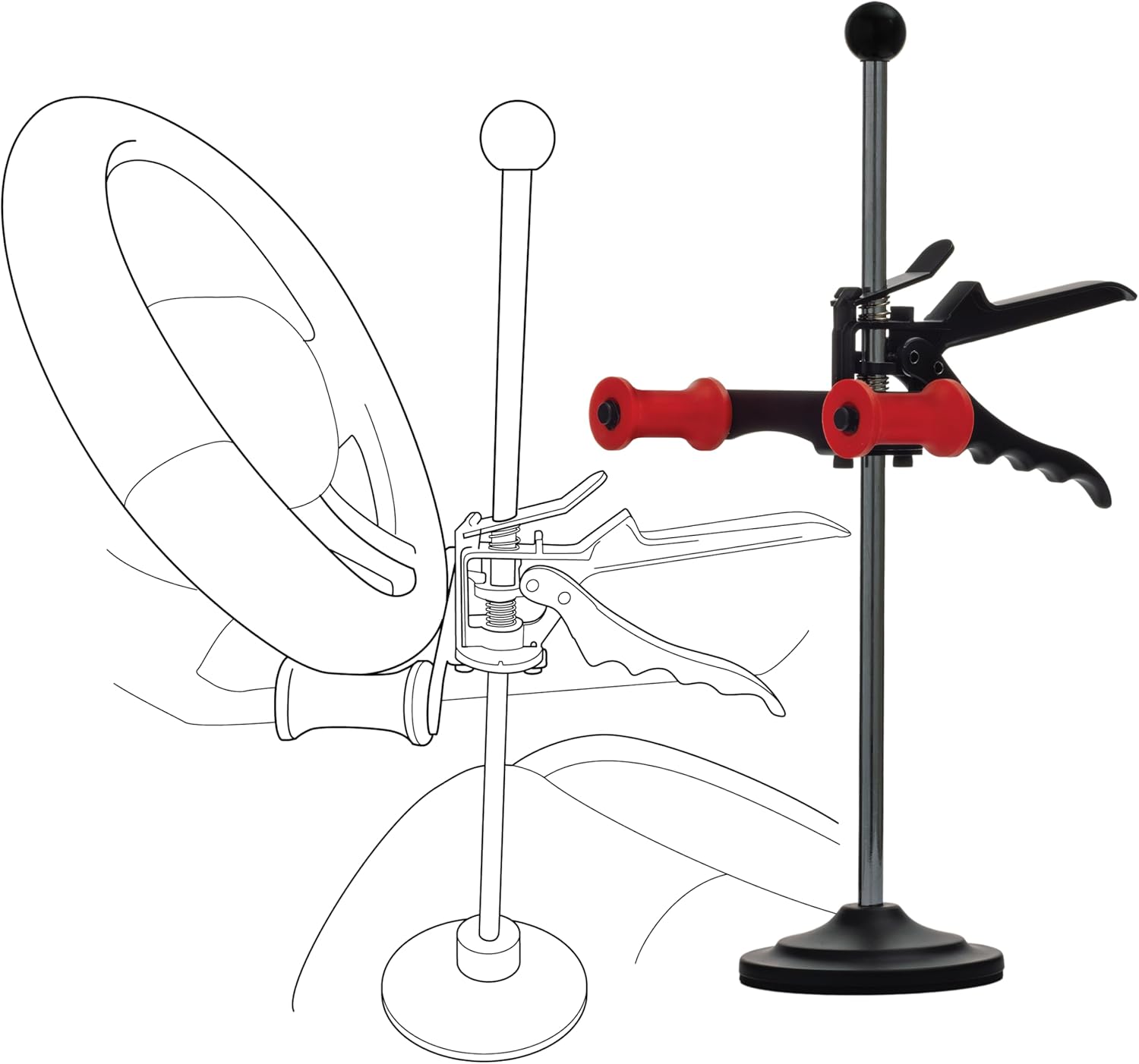 16.5-Inch Steering Wheel Holder Alignment Tool - Specialty Wheel Alignment Tool - Universal Fit Alignment Steering Wheel Holder - Adjustable Steering Wheel Alignment Lock for Cars, Trucks, and SUVs