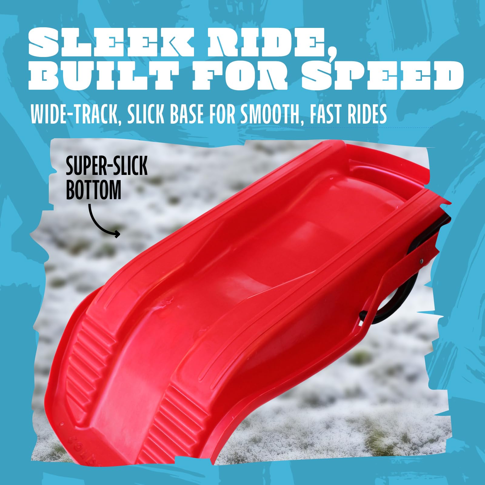 Toddler Snow Racer Snow Sled Slippery Racer Downhill Derby Kids Toddler Steerable Plastic ...