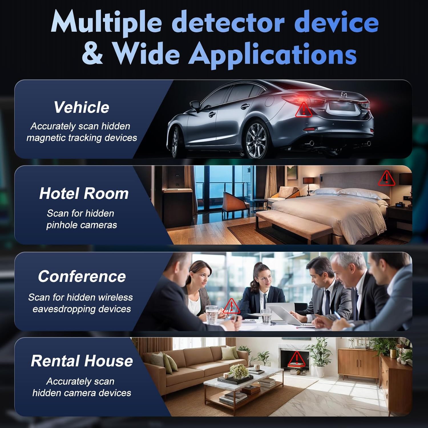 JMDHKK M8000 Hidden Camera Detector, Bug Detector,Camera Finder, Signal Detector for Hotels, Travels, Vehicles, Offices, Public Fitting Rooms (Silver) - Image 5