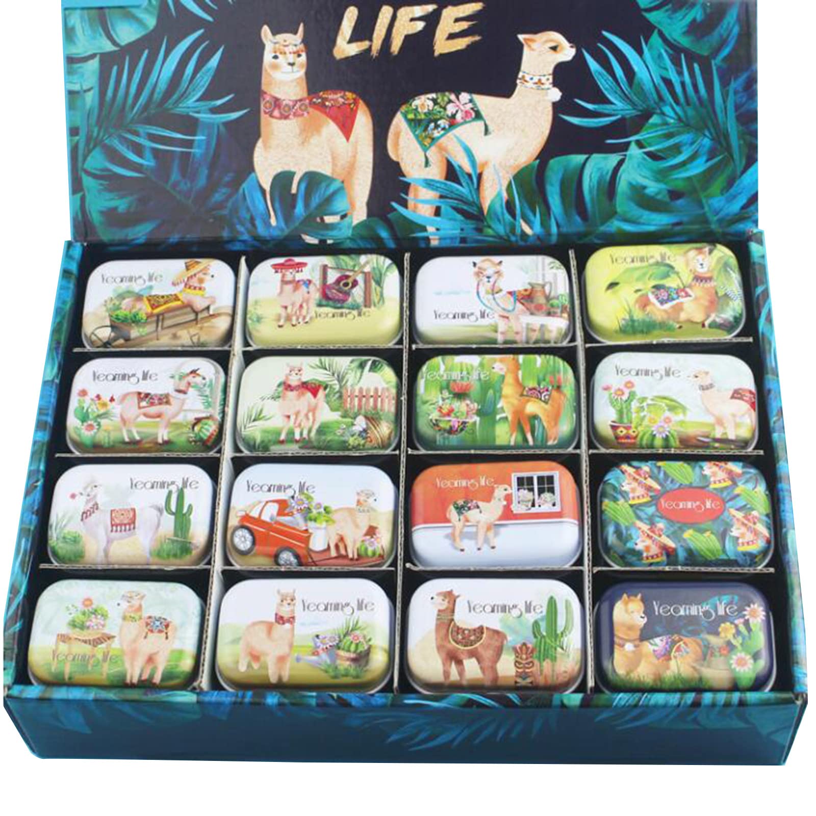 ljhnba 1pc Mini Tin Jewelry Box Storage Case for Earplugs Pills Tiny Bead Cartoon Mini Storage Container with Lid(Random style)