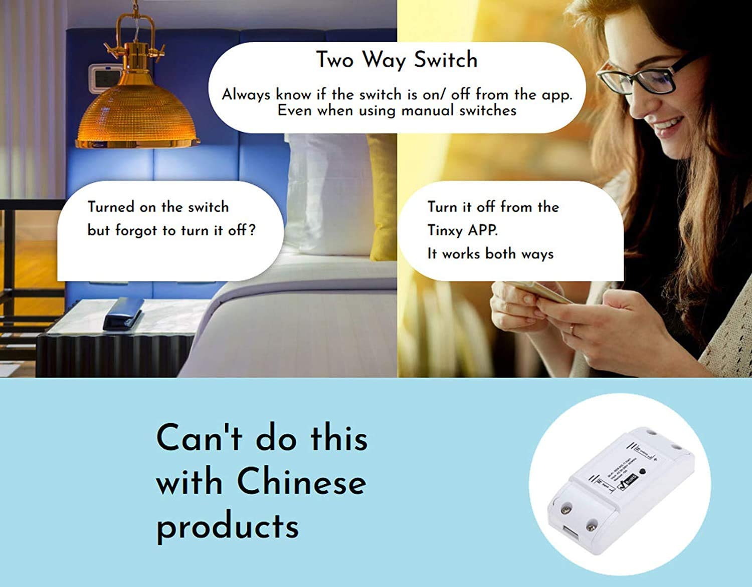 Tinxy Smart Fan kit Retrofit Smart Switch for Home Automation, Works with existing switches. Compatible with Alexa and Google Home… 1