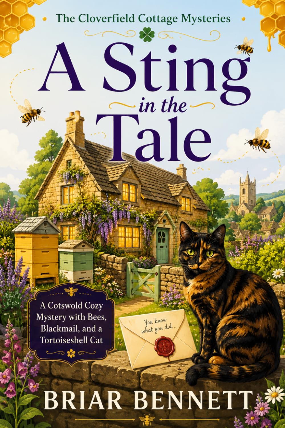 A Sting in the Tale: A Cotswold Cozy Mystery with Bees, Blackmail, and a Tortoiseshell Cat (The Cloverfield Cottage Cozy Mysteries)