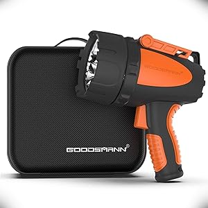 71YWjdm9eaL. AC SL300 GOODSMANN Rechargeable Spotlight Waterproof Flashlight 4500 Lumen